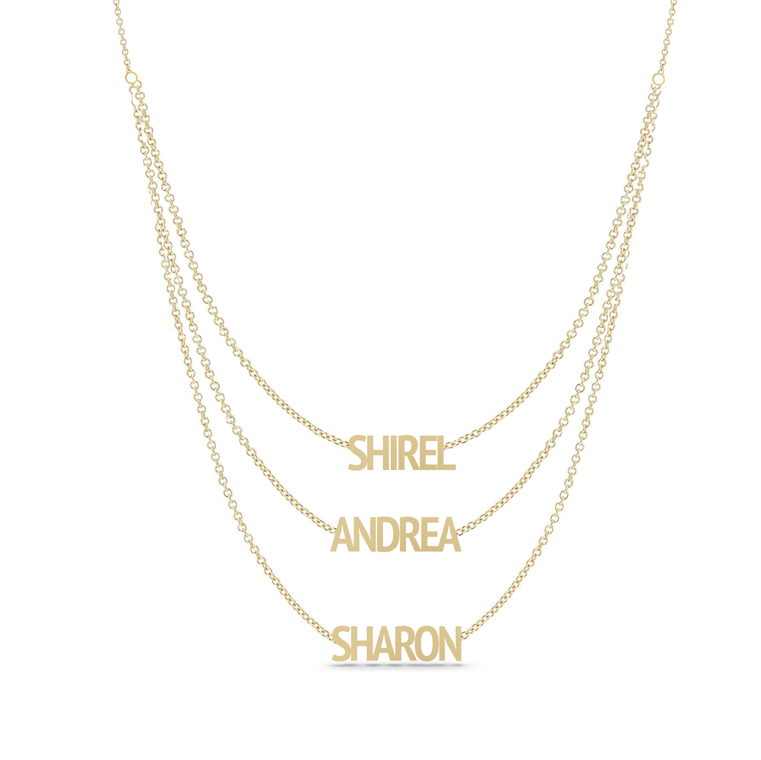 Solid Layered Multiple Names Necklaces