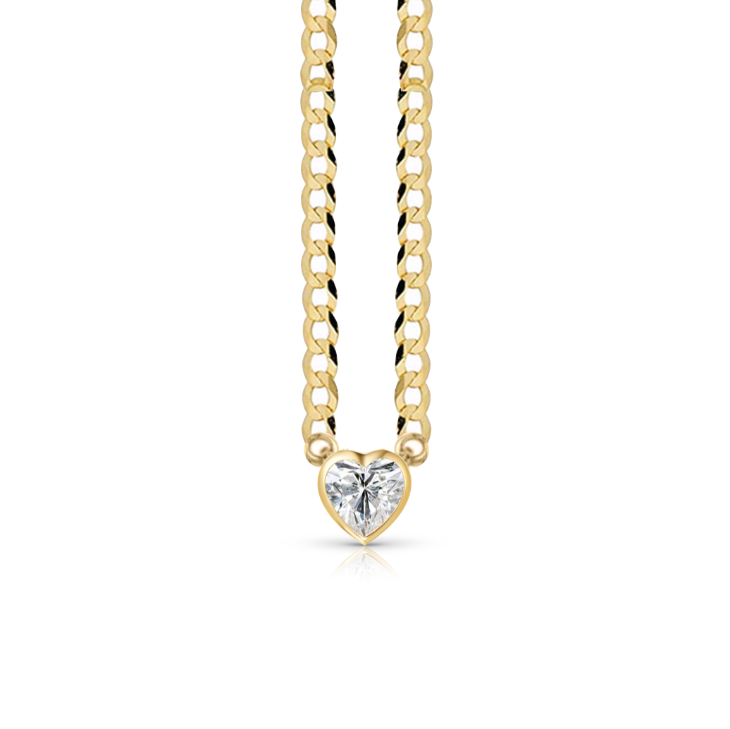 Statement Fancy Diamond Bezel Cuban Link Necklace
