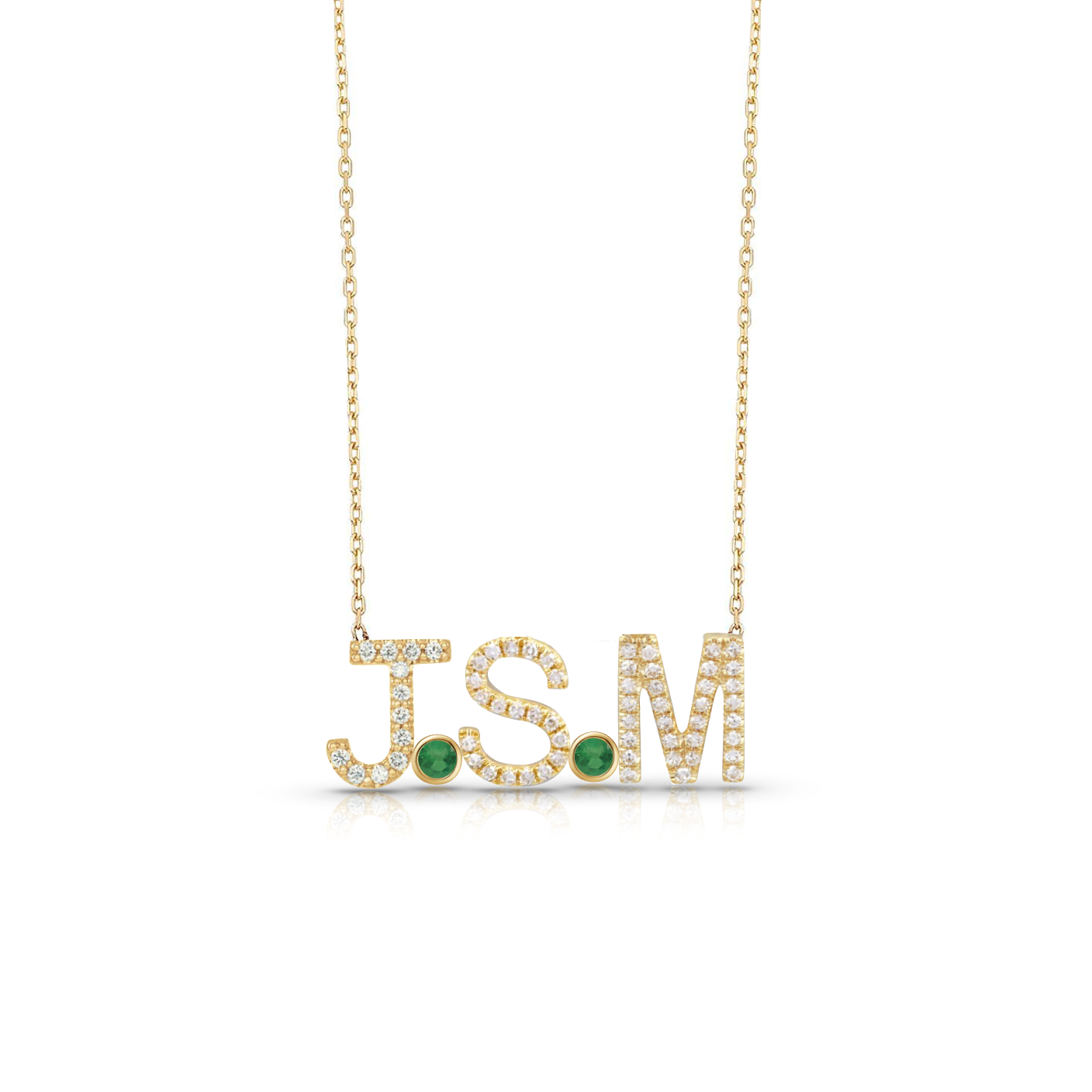 The ADEL Diamond Initials + Bezels Necklace