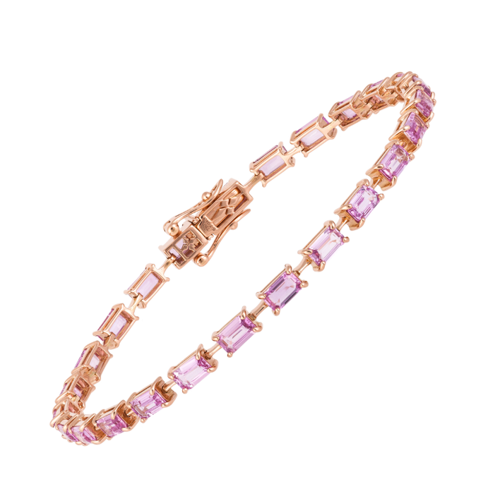 Segment Pink Sapphires Tennis Bracelet