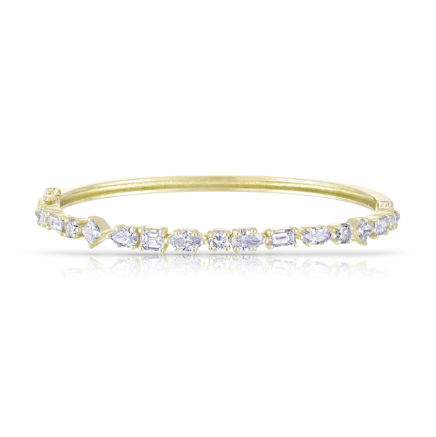 Large Multishape Diamond Tennis Bangle