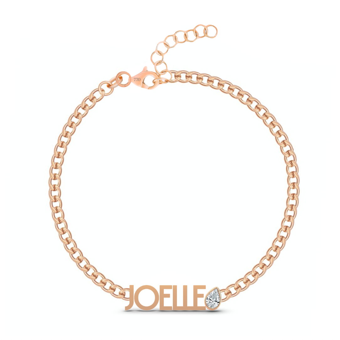 Custom Cuban Link Solid Name + Mixed Shapes Bracelet