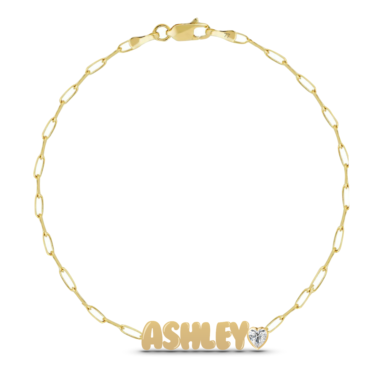 Custom Paperclip Link Solid Name + Mixed Shapes Bracelet