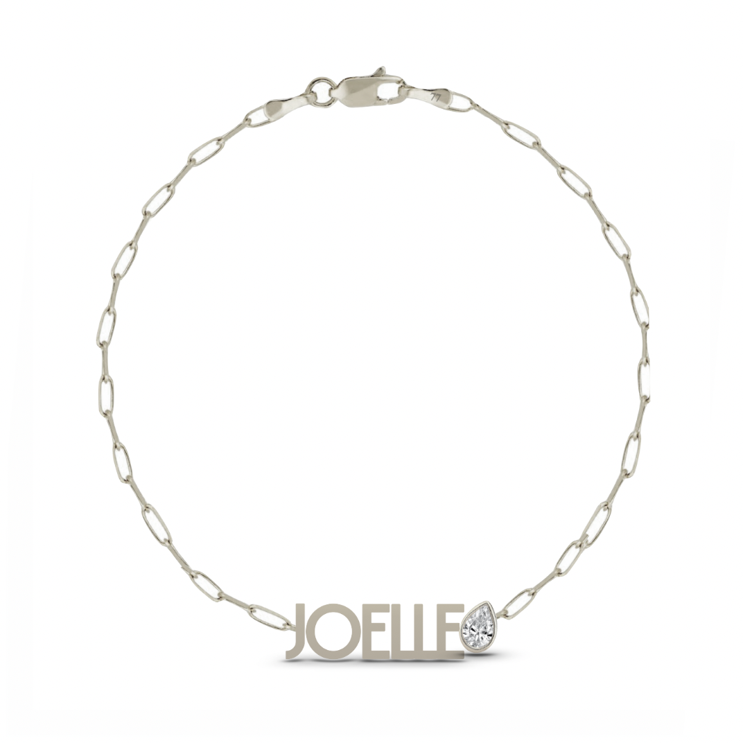 Custom Paperclip Link Solid Name + Mixed Shapes Bracelet