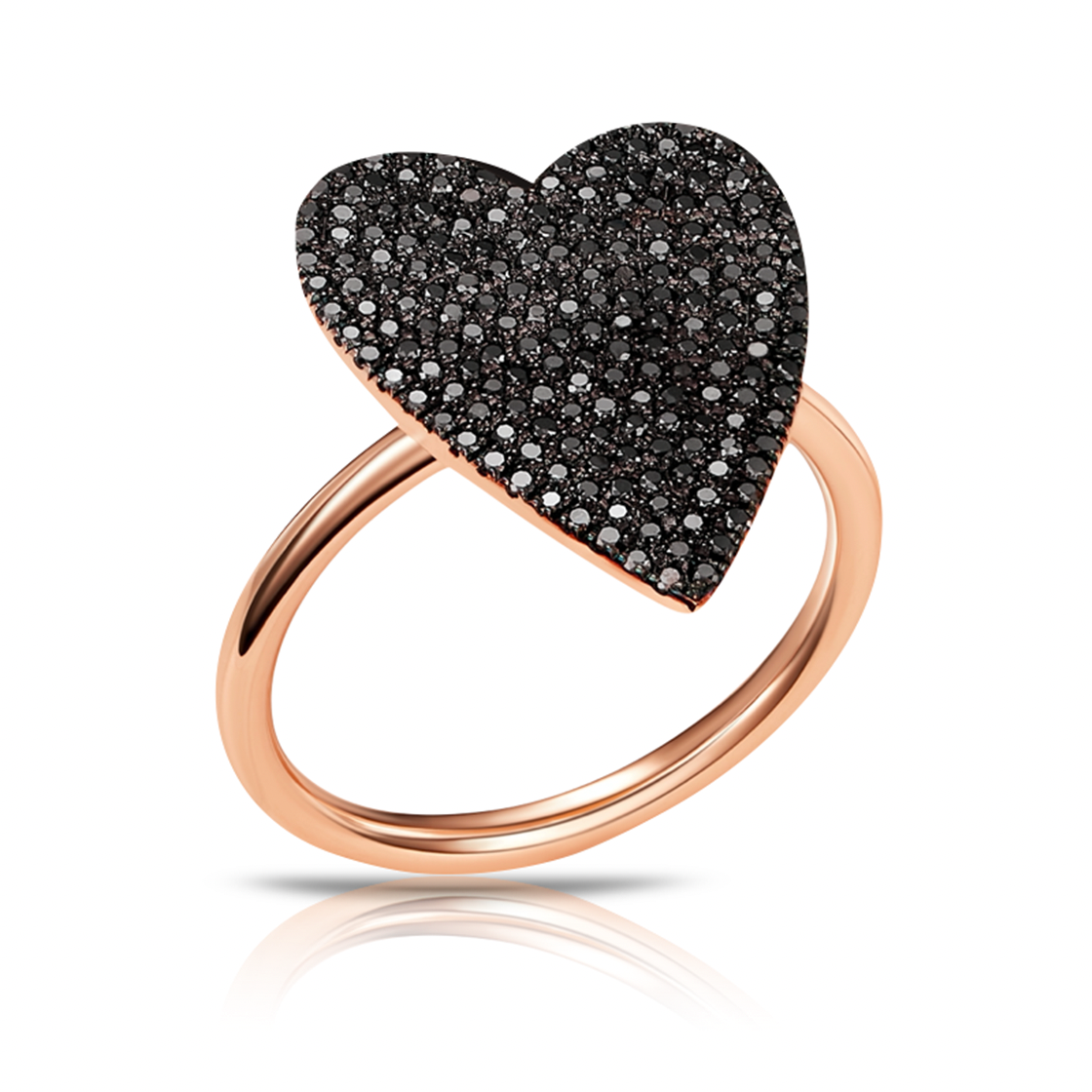 FOGGMART Black Heart With American Diamond Adjustable Hand Finger Ring For  Women & Girl Stainless Steel Cubic Zirconia Silver Plated Ring Price in  India - Buy FOGGMART Black Heart With American Diamond