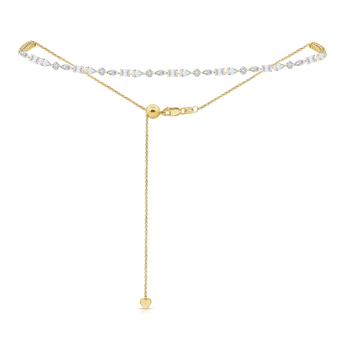 Multishape Halfway Adjustable Bolo Diamond Tennis Choker