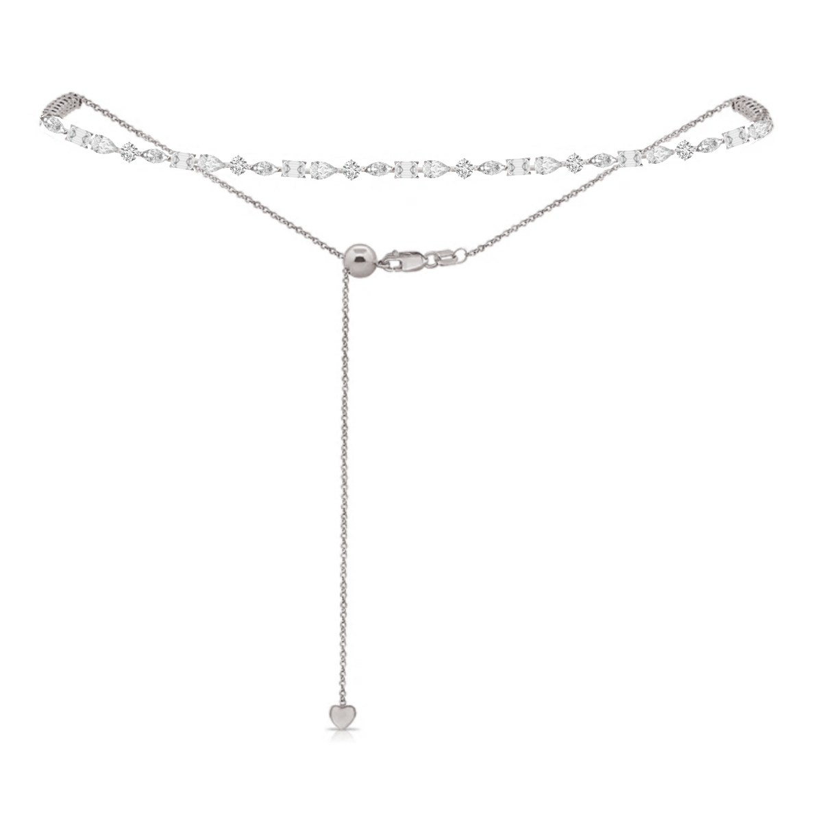 Multishape Halfway Adjustable Bolo Diamond Tennis Choker