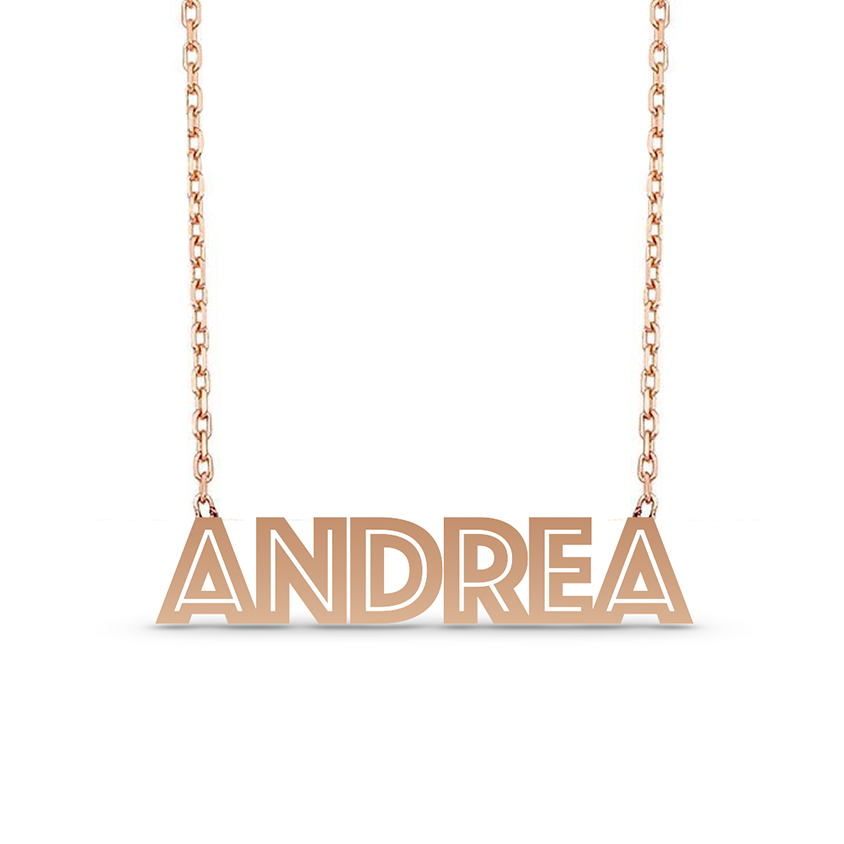 Cutout Solid Name Necklace