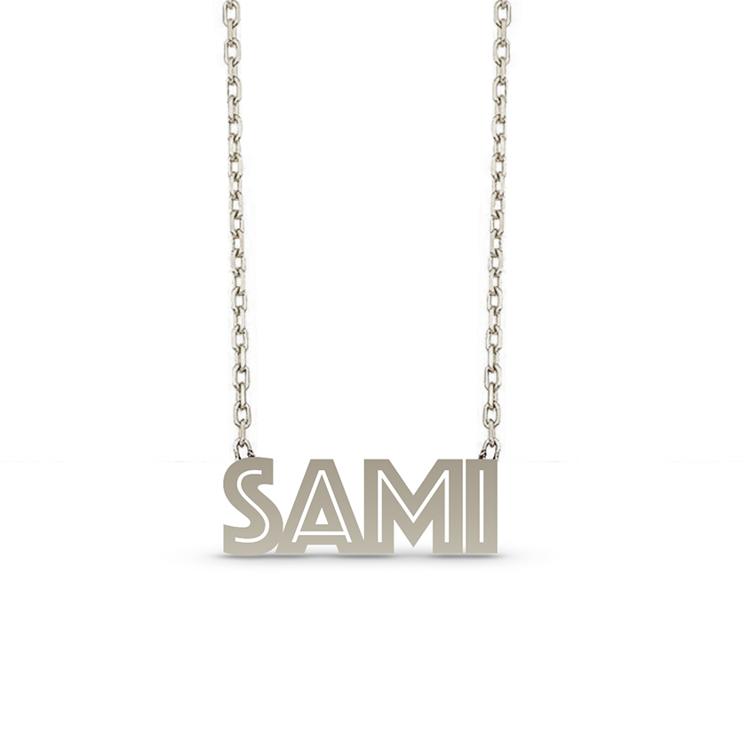 Cutout Solid Name Necklace