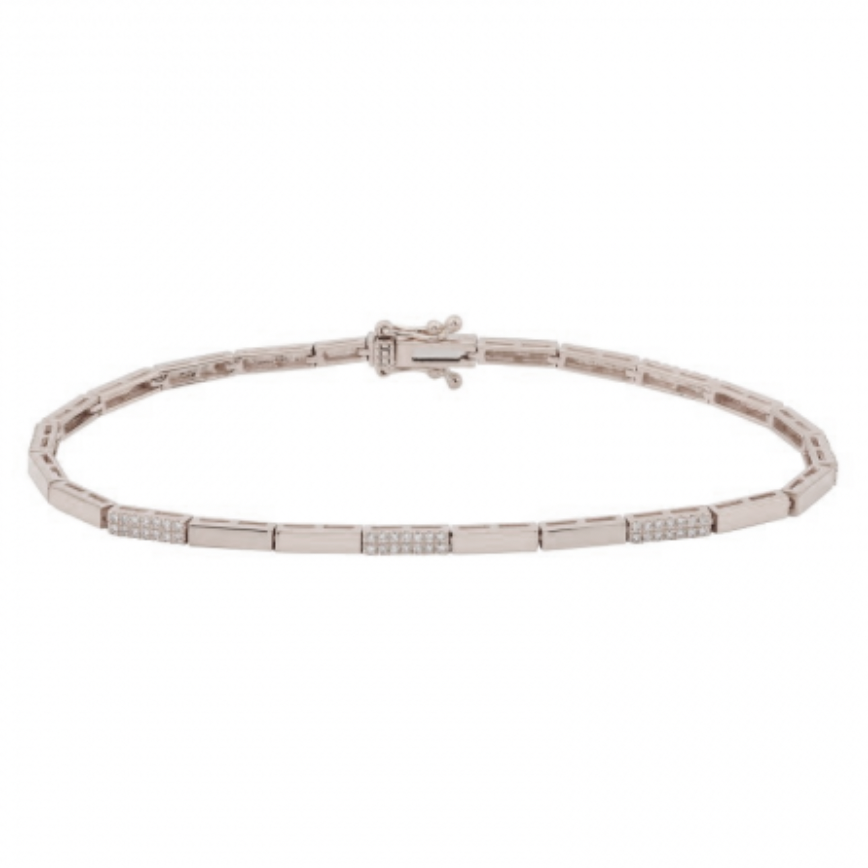 Segment Gold and Diamond Bars Bracelet