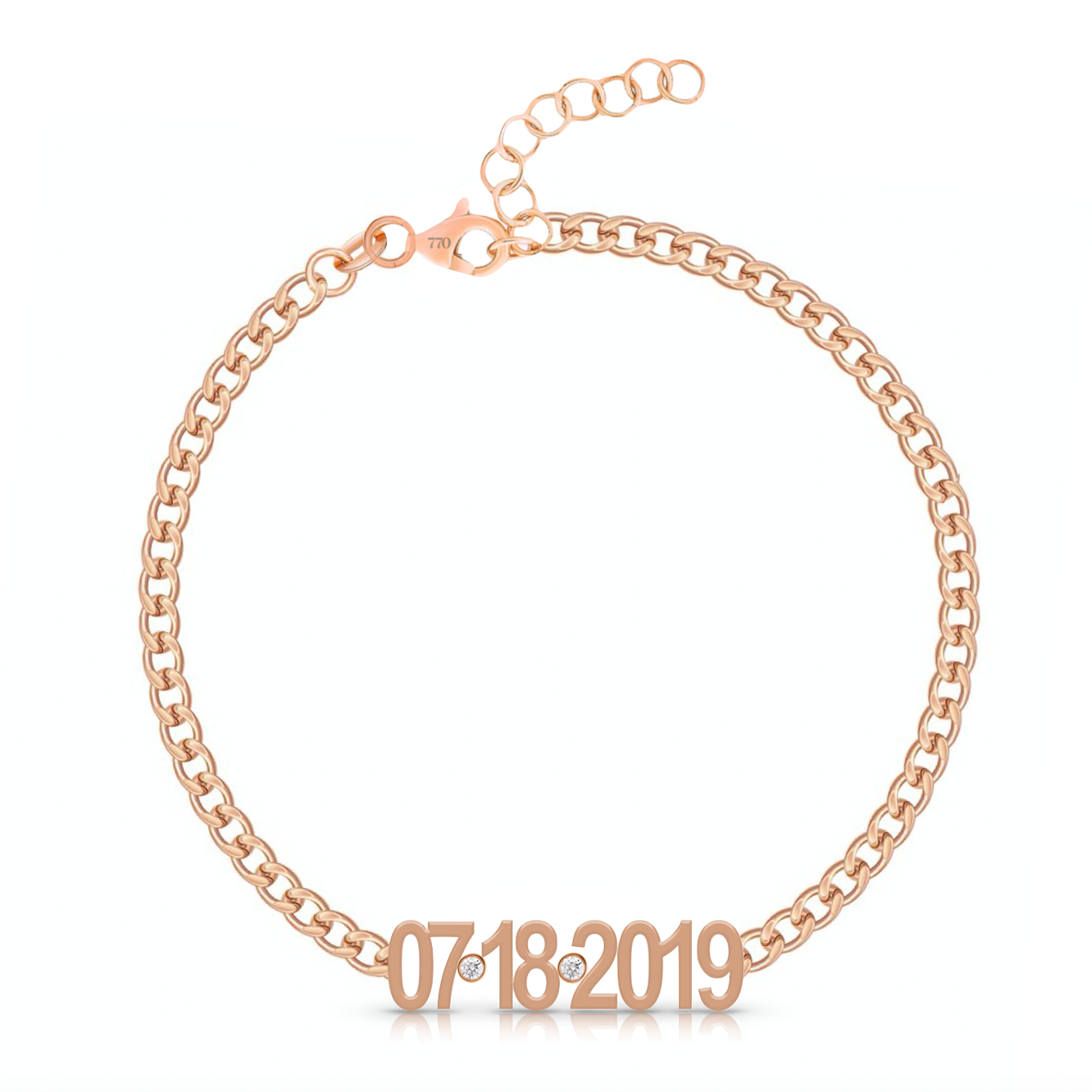 Custom Date on Cuban Link Bracelet