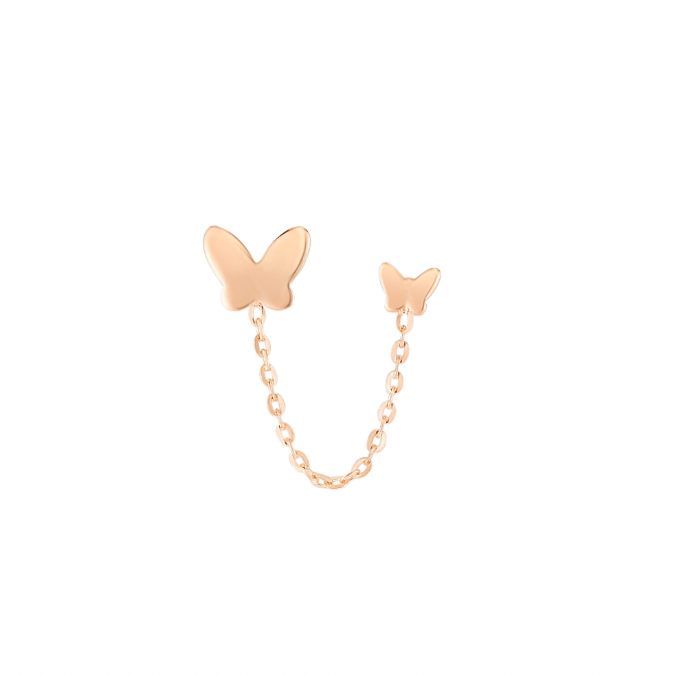 Butterfly Earring Chain Stud