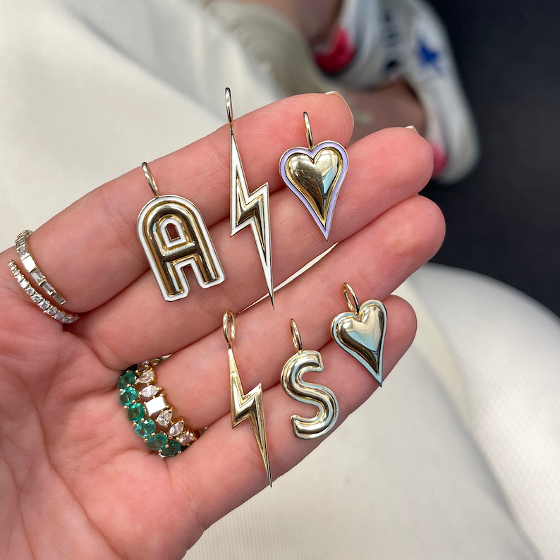 Helium Enamel Outline Heart Charm