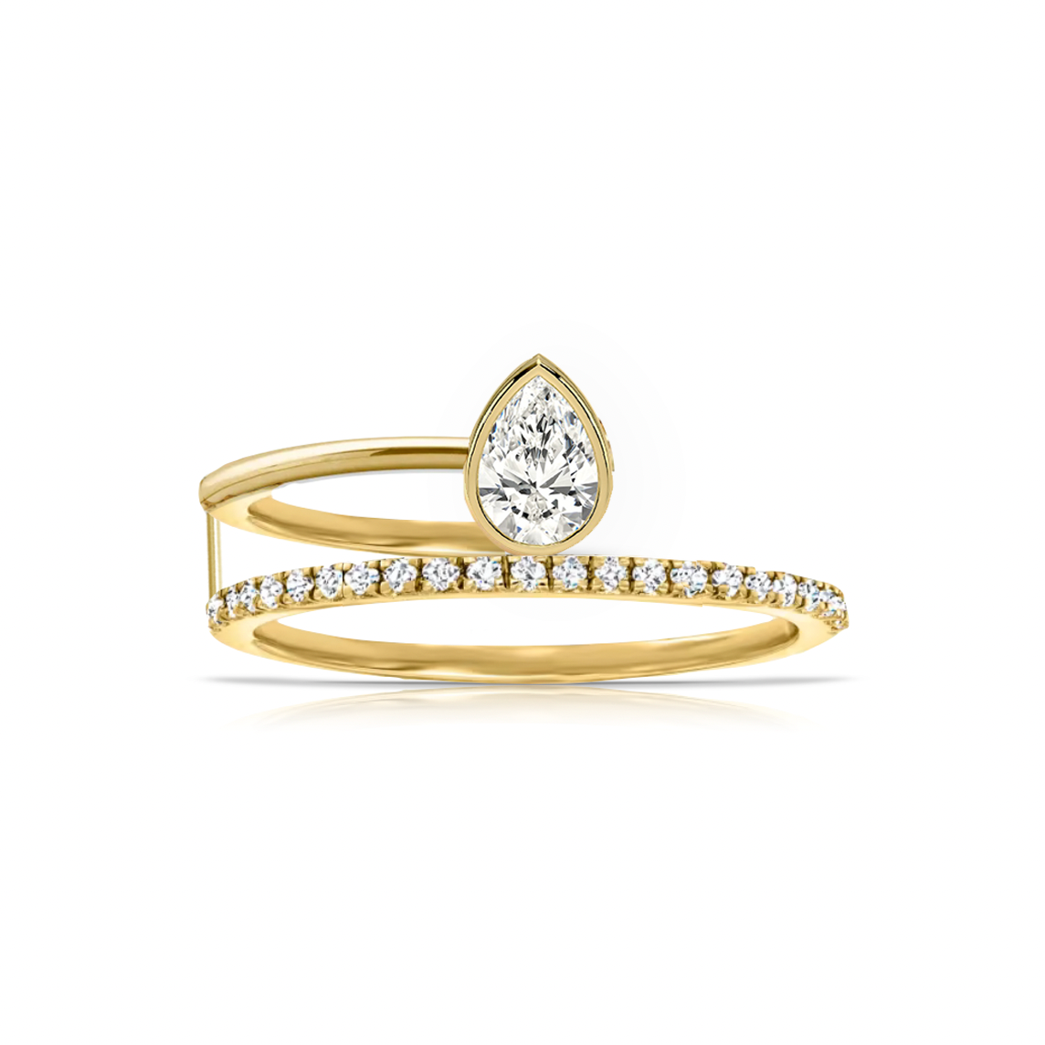 Statement Solid Half Band Pave Ring