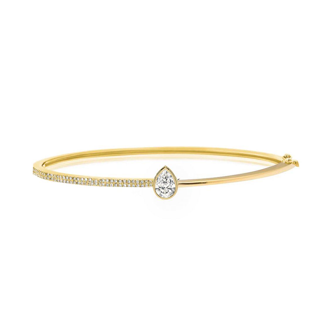 Half Solid Half Diamond Mixed Shape Bangle