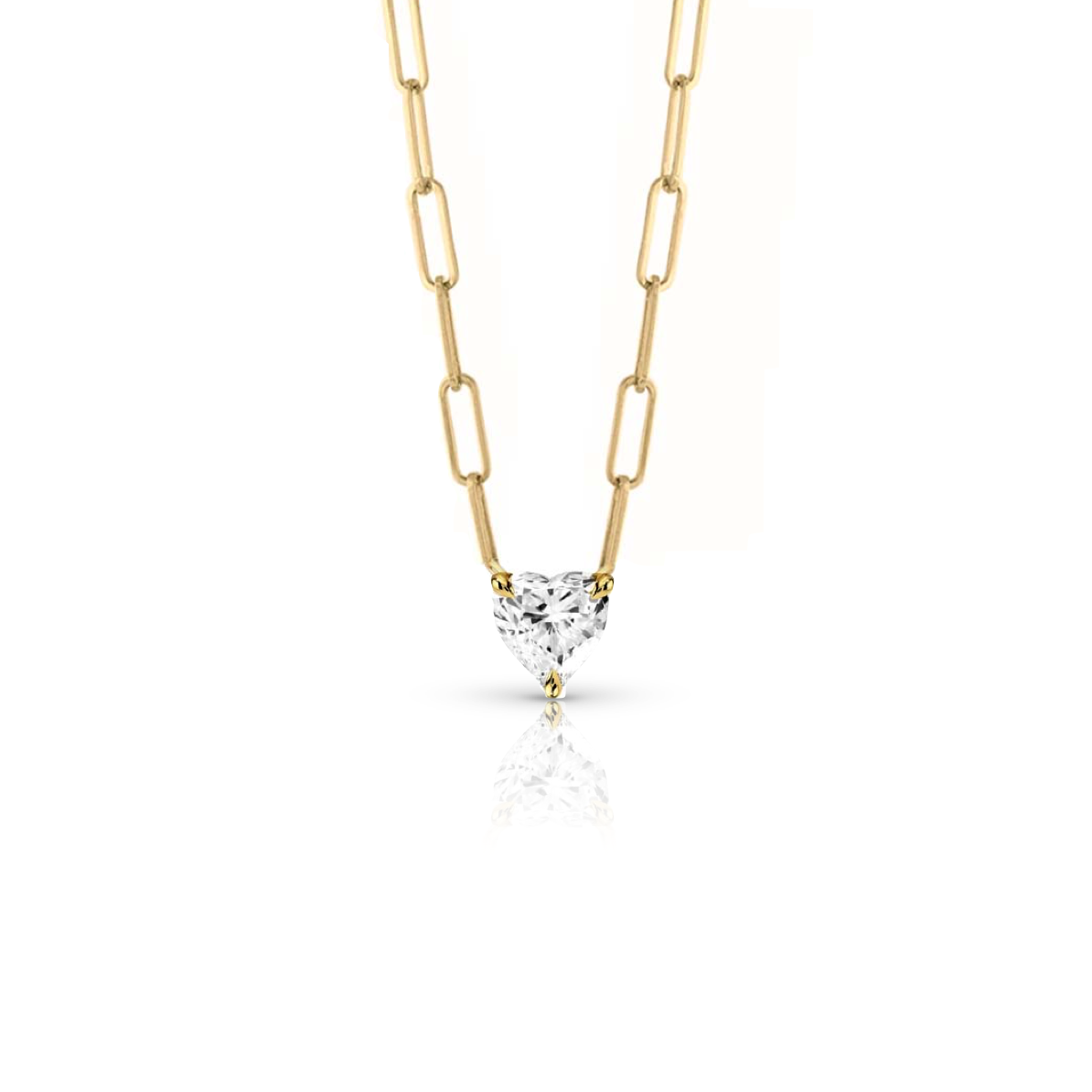 Multishape Diamond Thin Paperclip Necklace