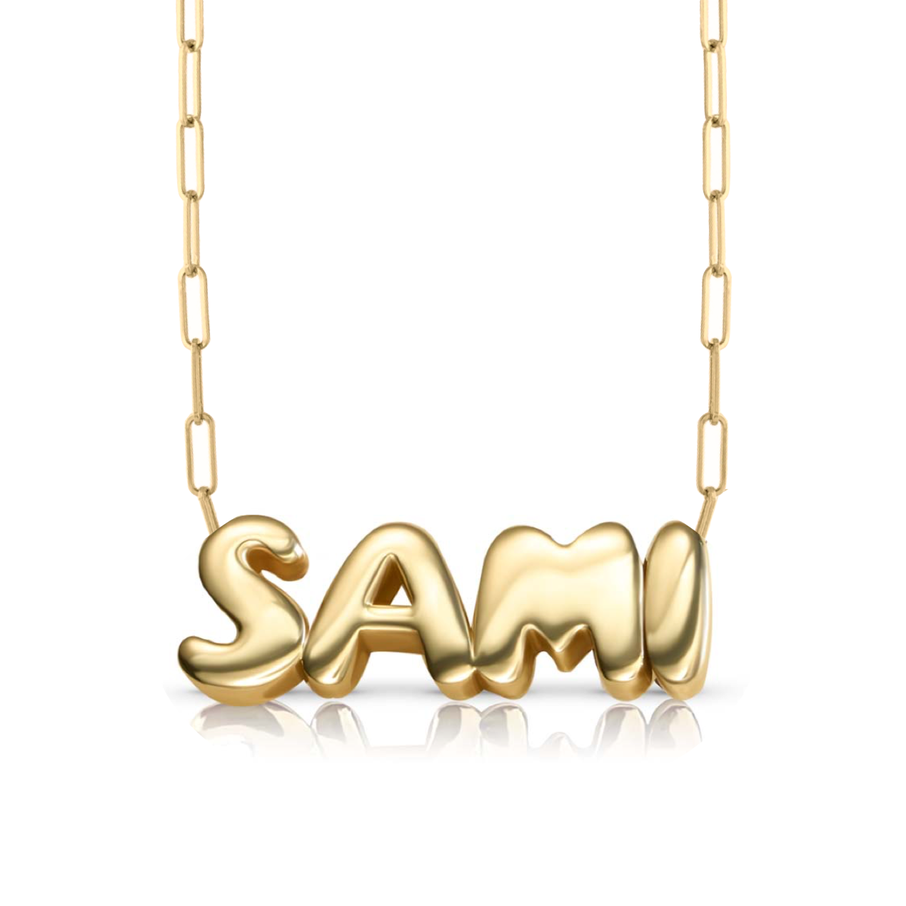 Helium Solid Name Paperclip Necklace