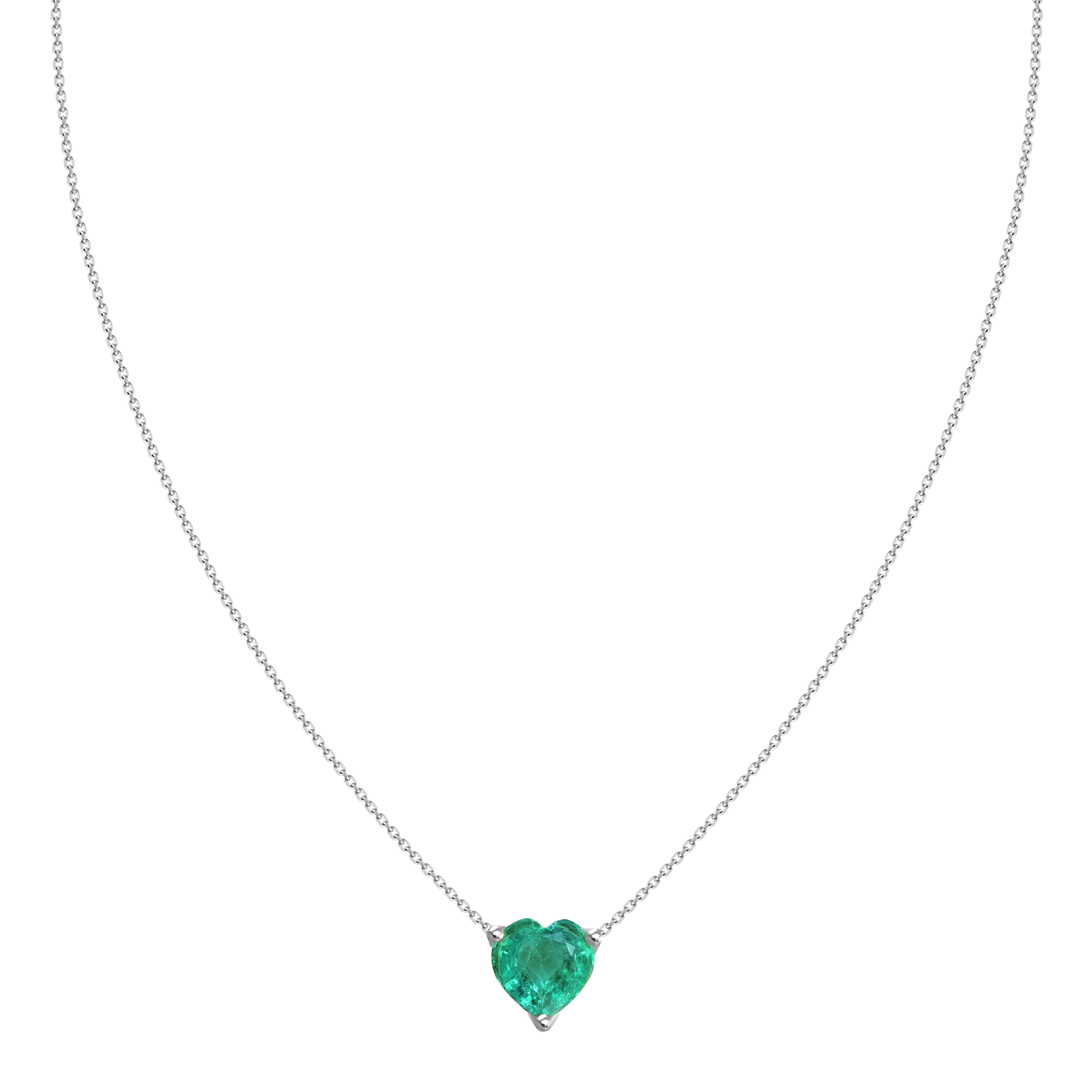 1.07ct Solitaire Emerald Heart Necklace 770 Fine Jewelry