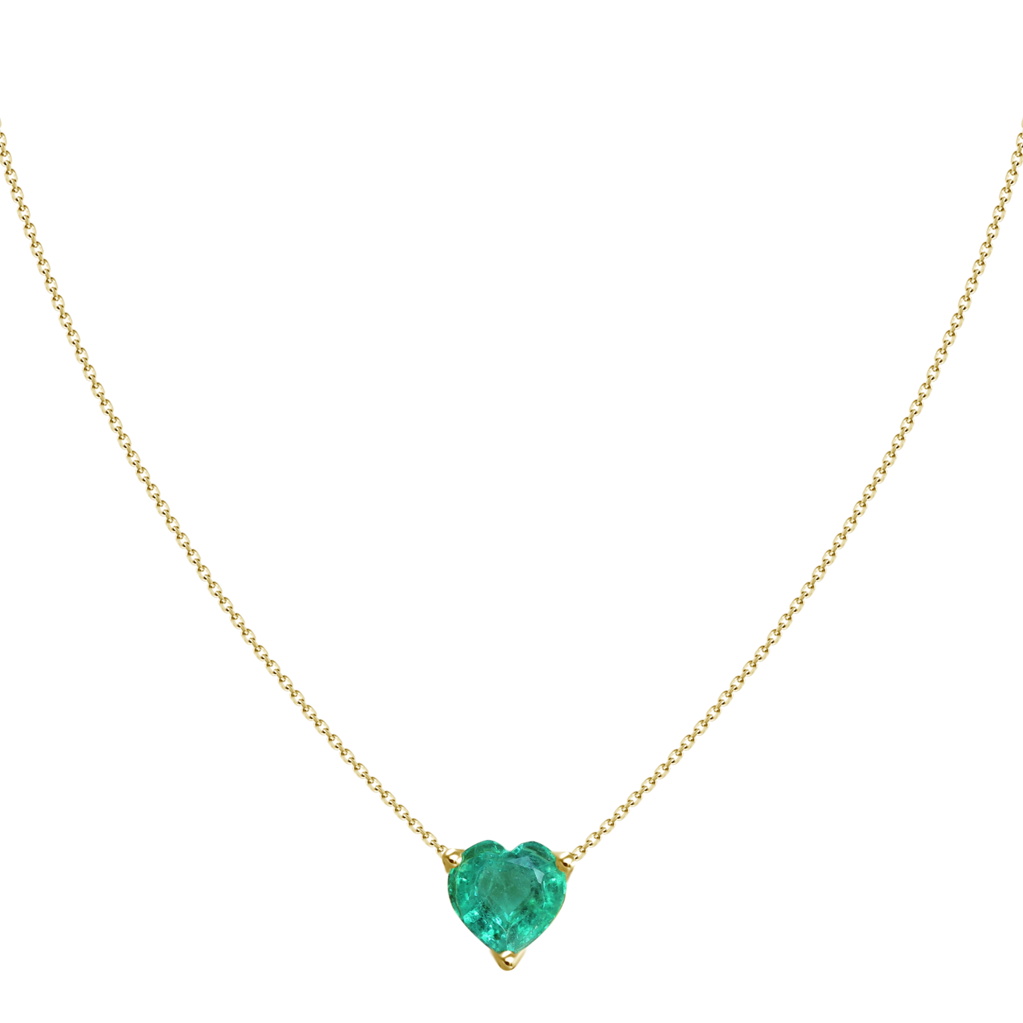 1.07ct Solitaire Emerald Heart Necklace