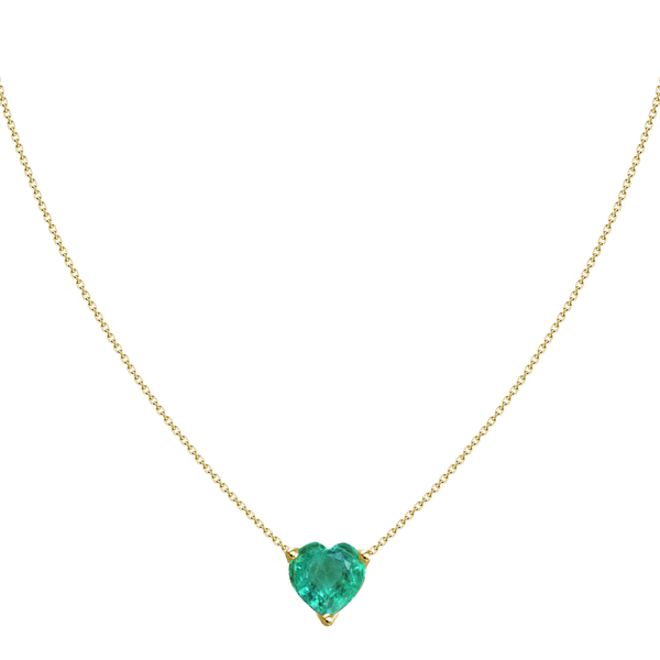 Green emerald heart necklace discount