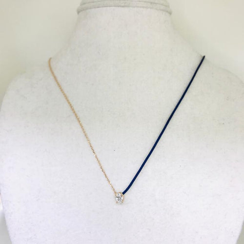 18k Fancy Diamond Chain/Silk Cord Necklace