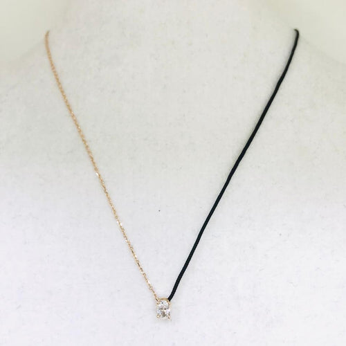 18k Fancy Diamond Chain/Silk Cord Necklace