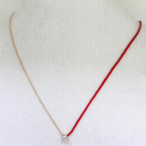 18k Fancy Diamond Chain/Silk Cord Necklace