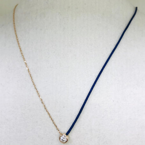18k Fancy Diamond Chain/Silk Cord Necklace