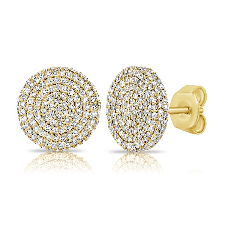 Domed Pave Statement disc earrings