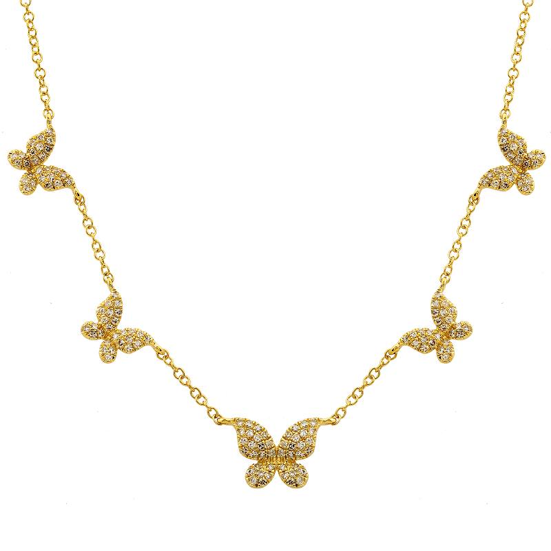 Five Butterflies Diamond Necklace