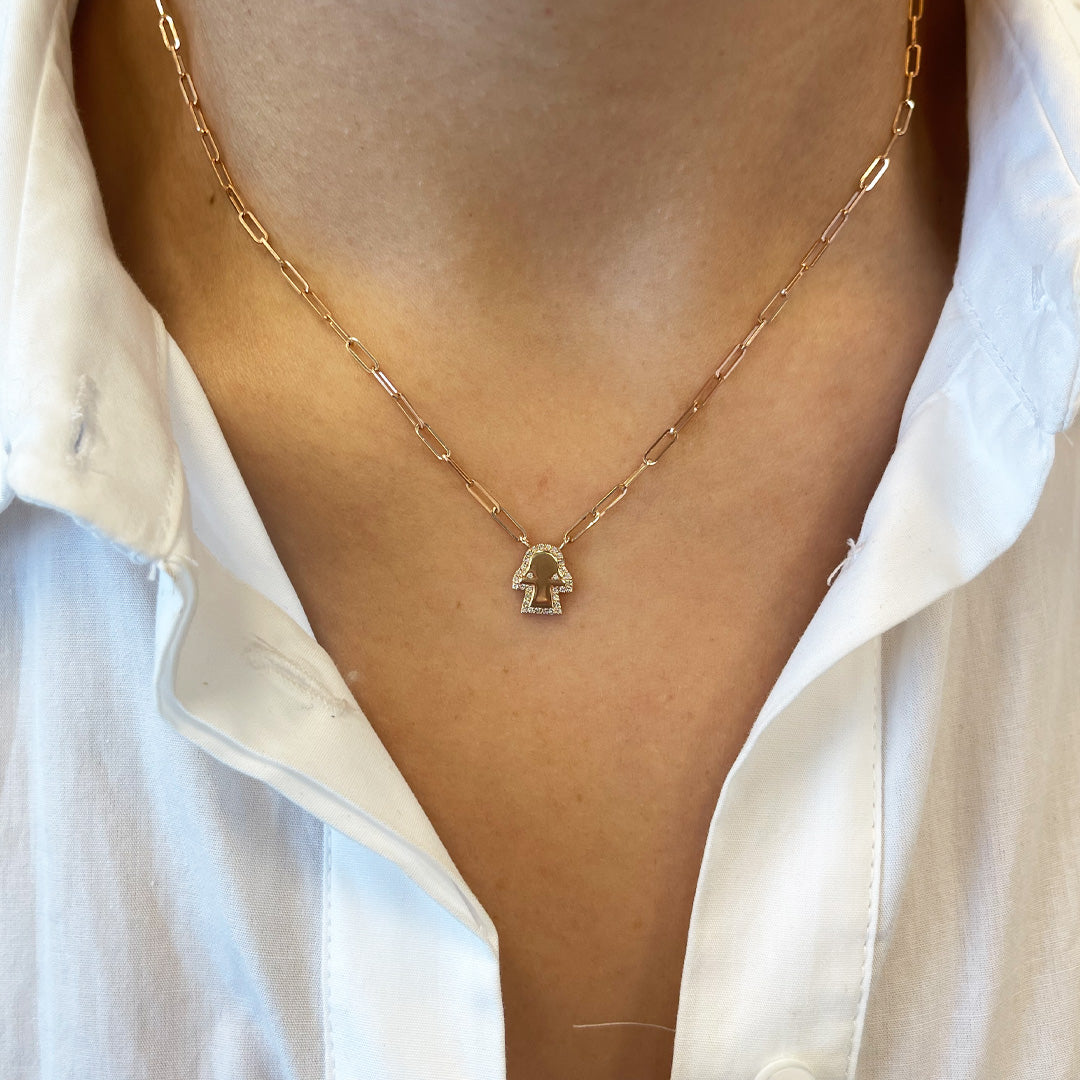 Bubbly Kid Diamond Paperclip Necklace