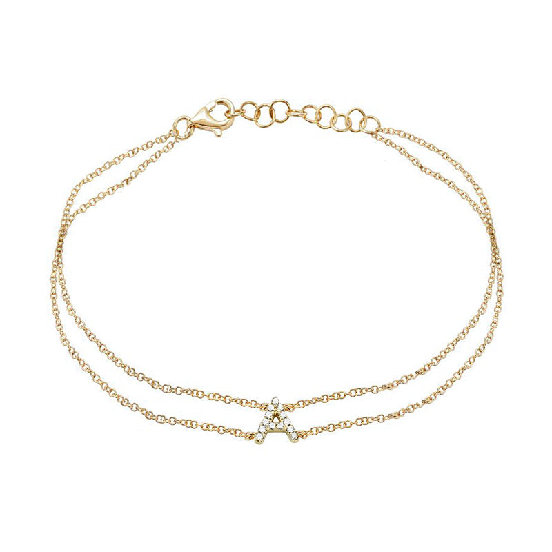 Double Chain Diamond Initials Bracelet – 770 Fine Jewelry