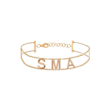 Custom Multiple Initials Double Chain Bracelet – 770FJ