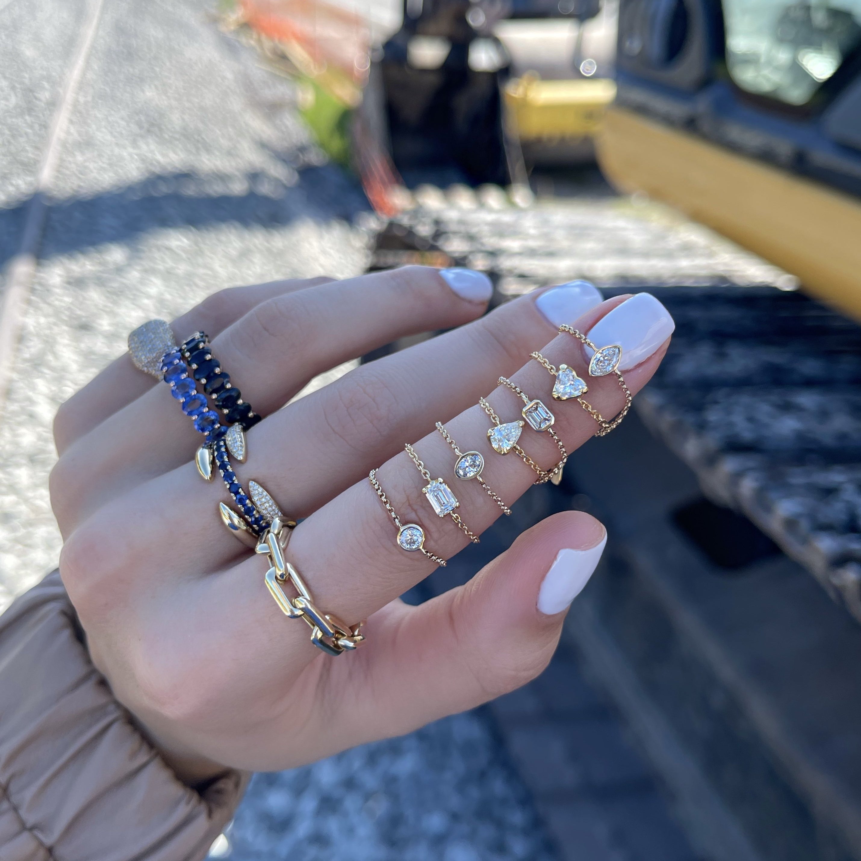 Mini Mixed Shape Diamond Chain Ring