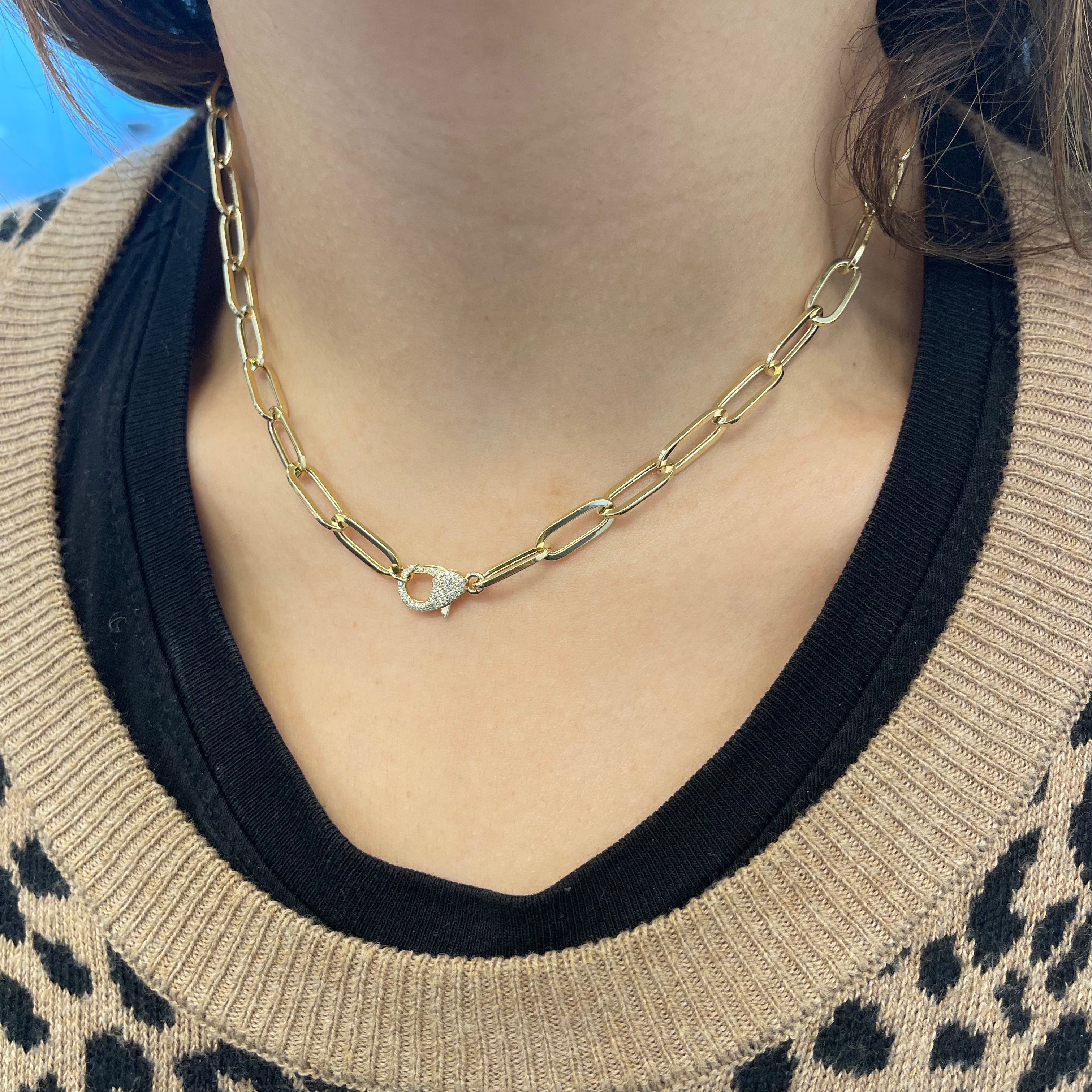 Big lobster clasp necklace sale