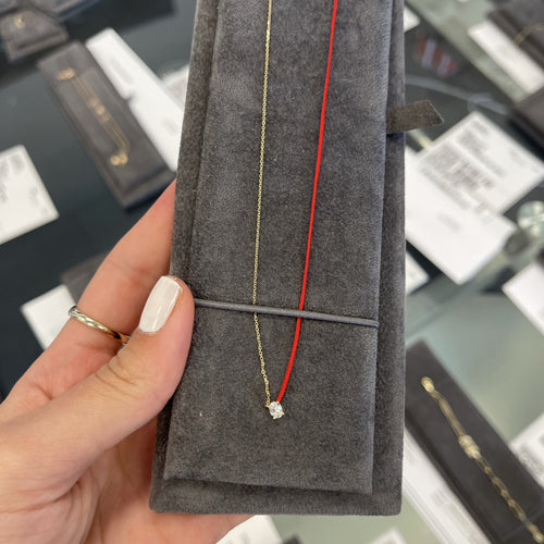 18k Fancy Diamond Chain/Silk Cord Necklace