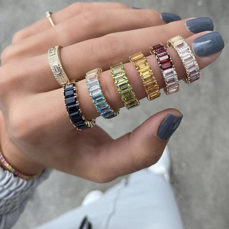 Emerald sales ombre ring