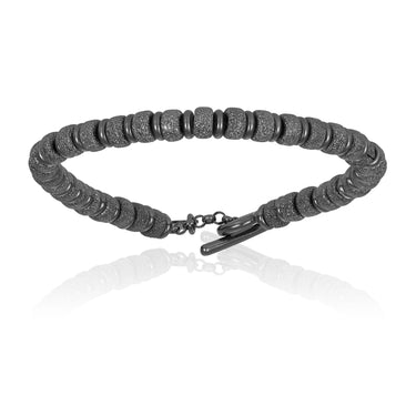 Silver Lockit Beads Bracelet, Silver and Black Polyester Cord - Jewelry -  Categories