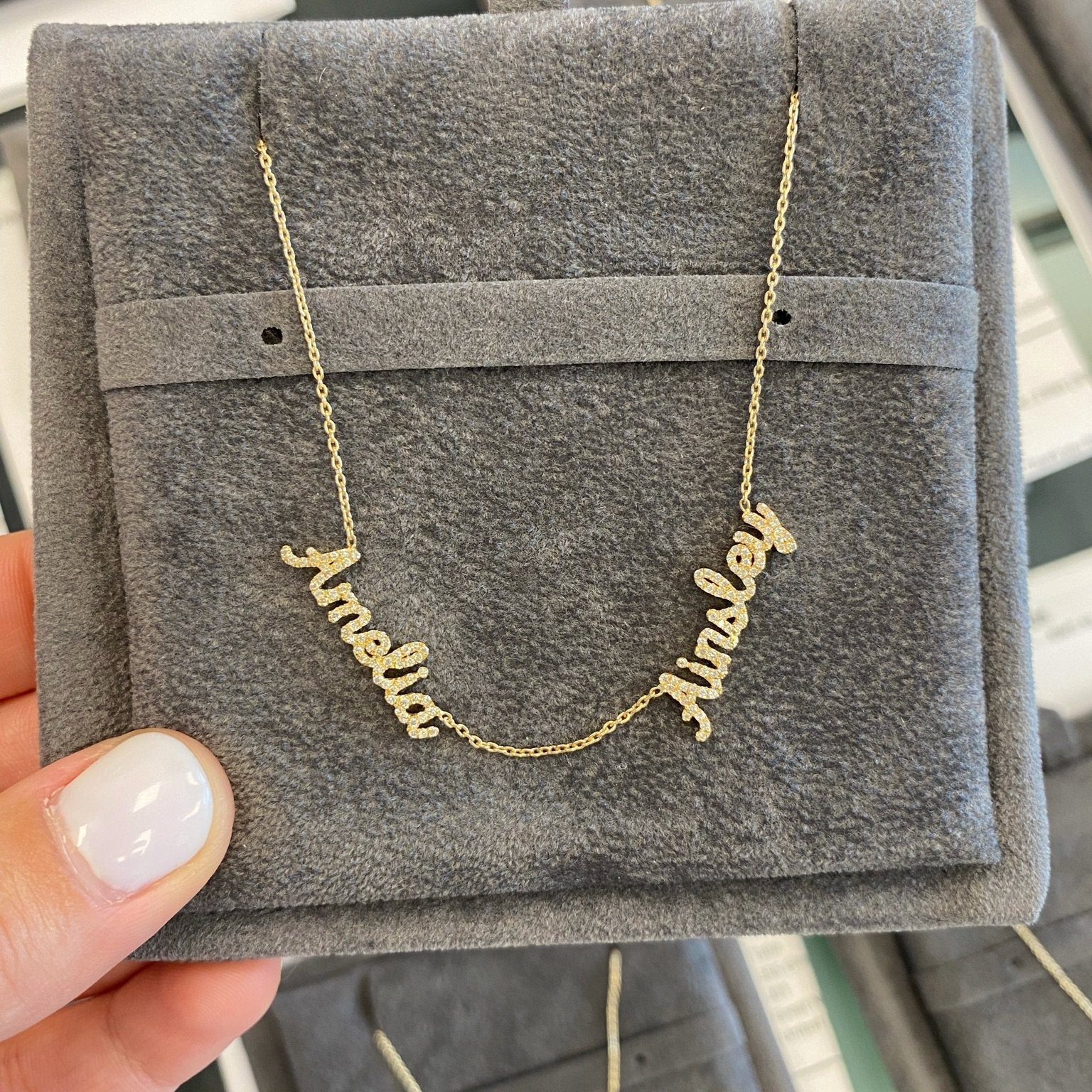 Custom Multiple Diamond Names Necklace