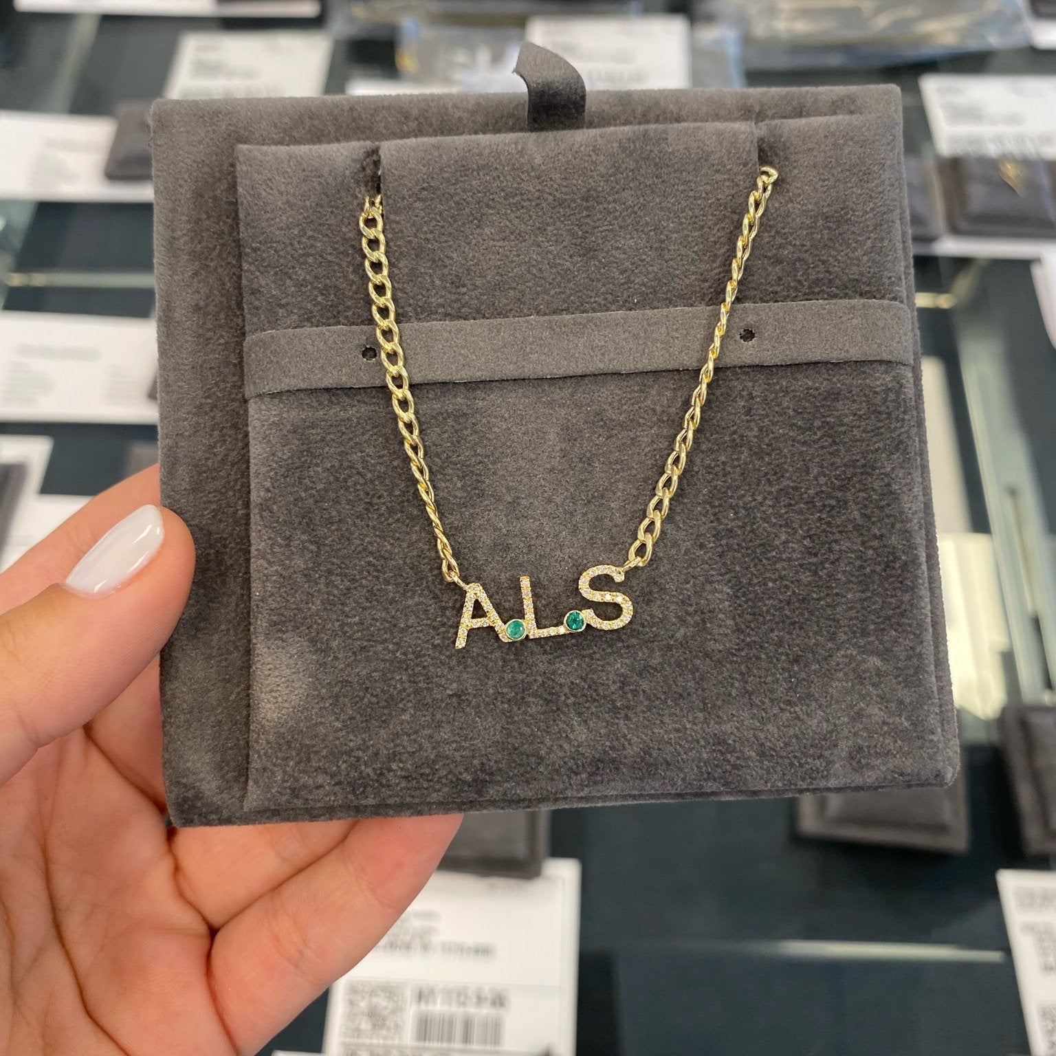 Custom Diamond Initials and Bezels Cuban Link Necklace