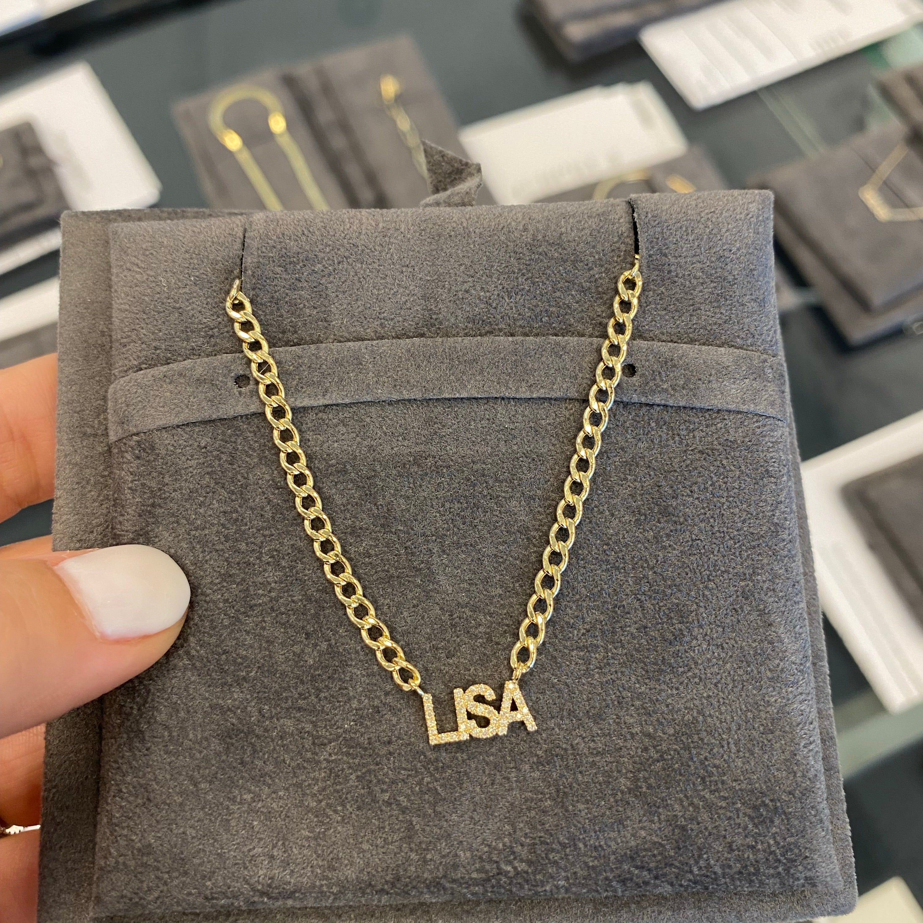 Custom name cuban link necklace Clearance