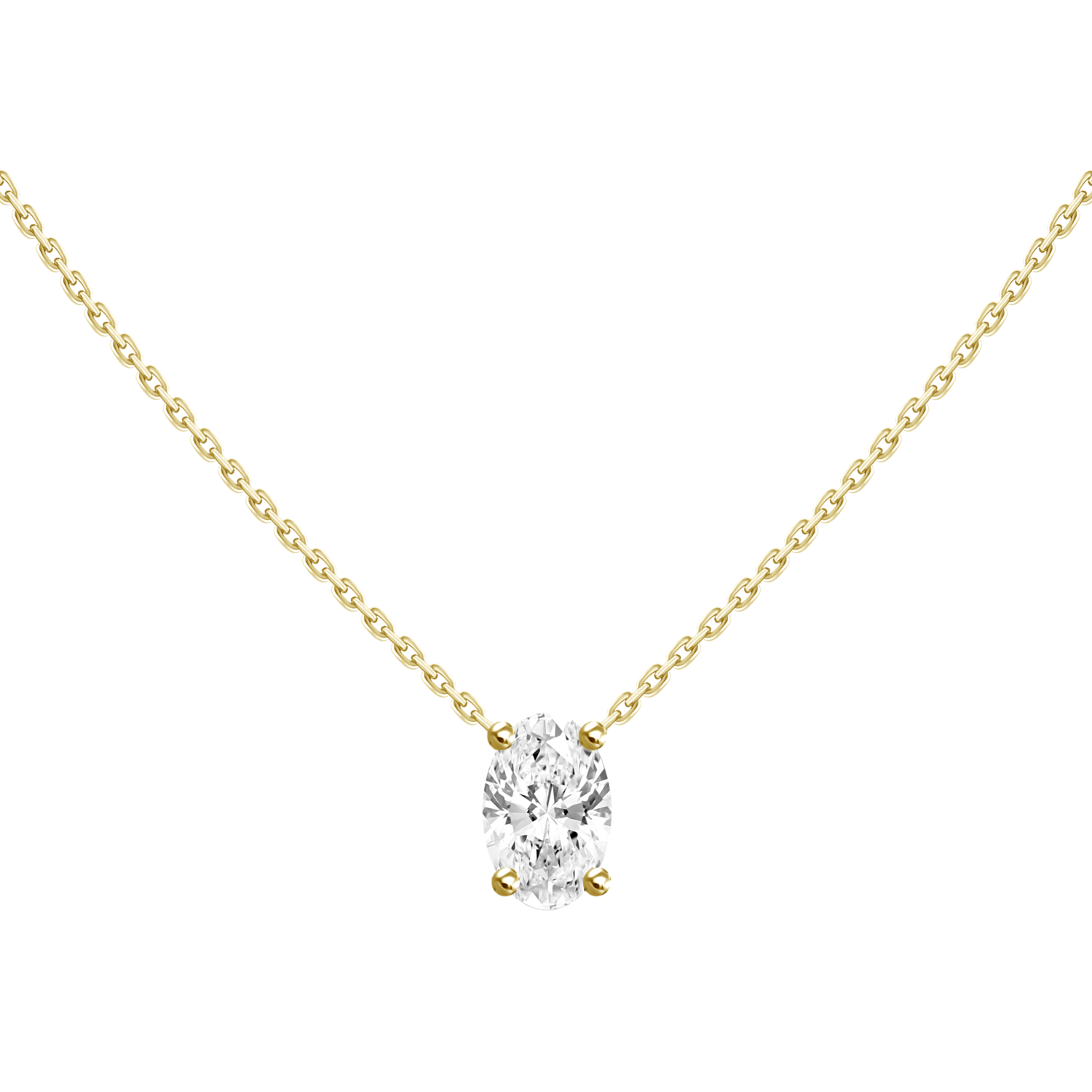 0.30ct Floating Oval Diamond Solitaire Necklace