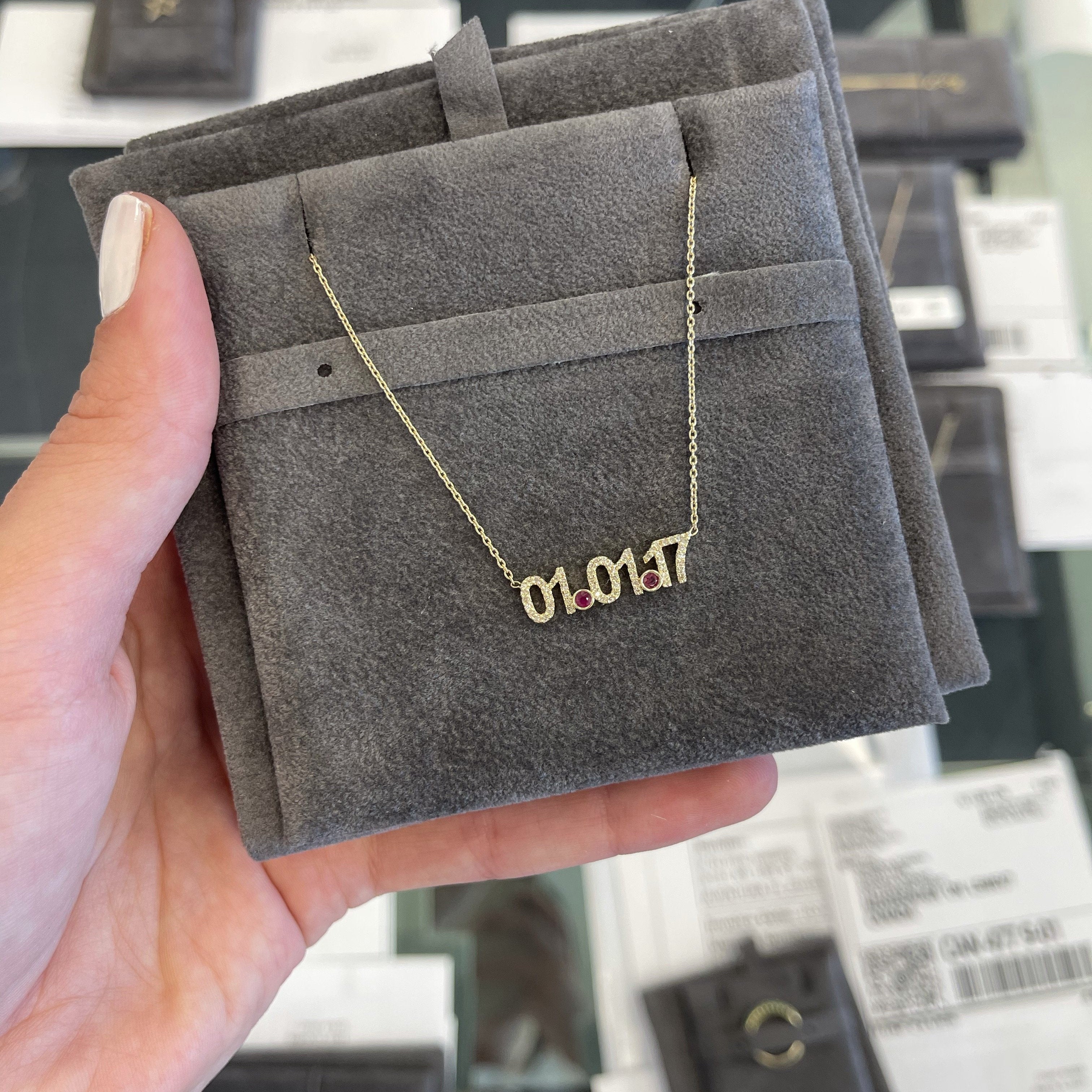 Custom Diamond Date Necklace