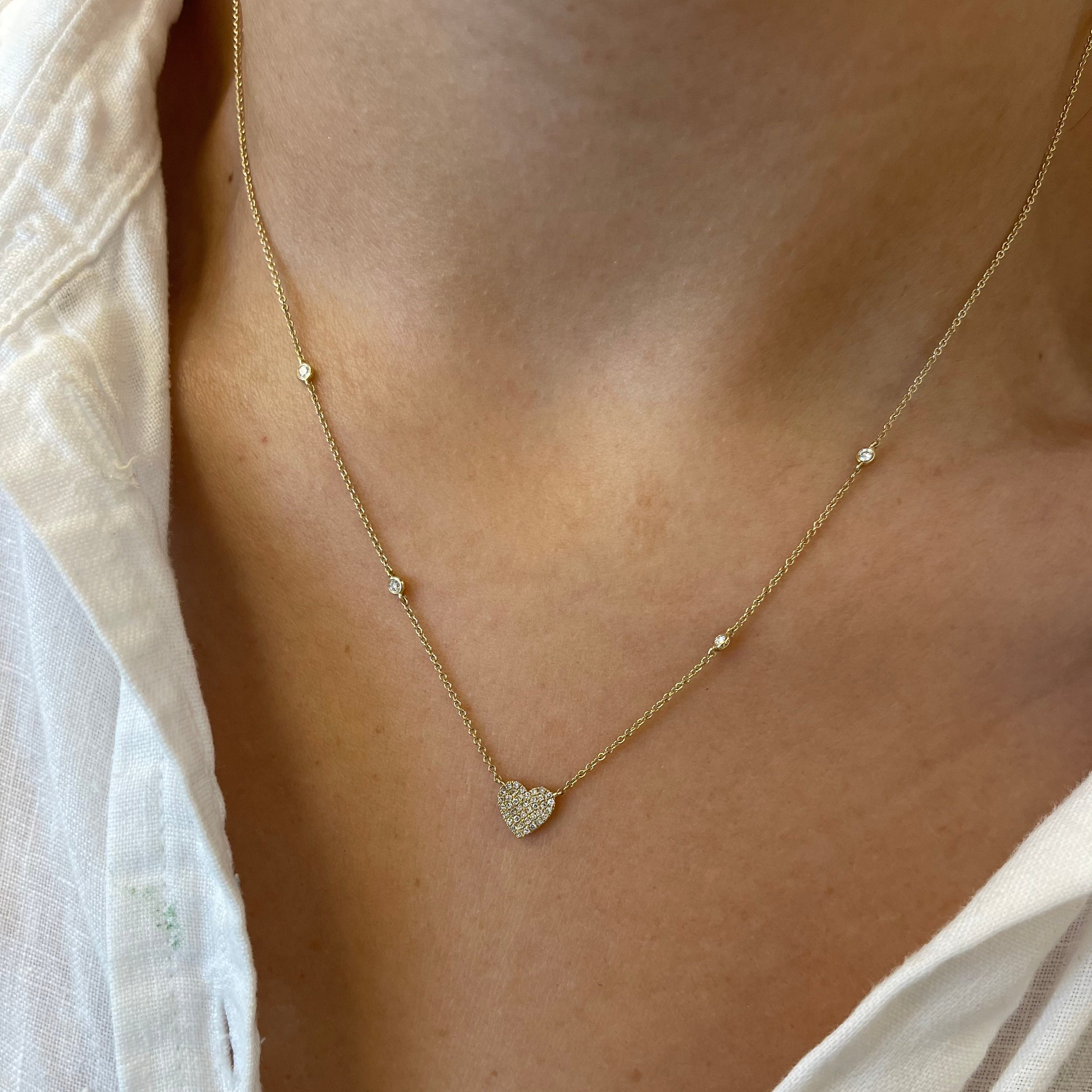 Diamond Heart Layering Necklace