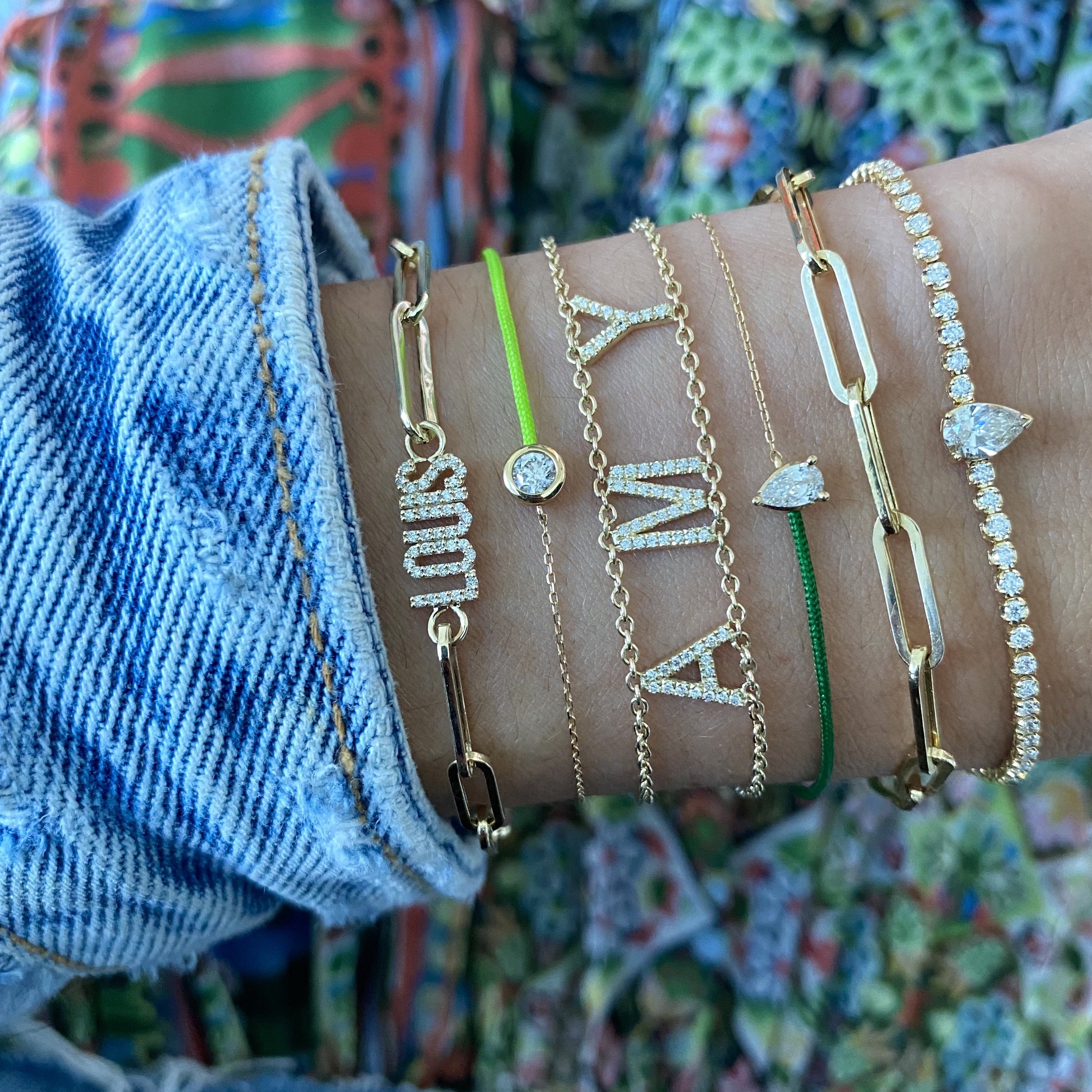 14K LV Paperclip Bracelet