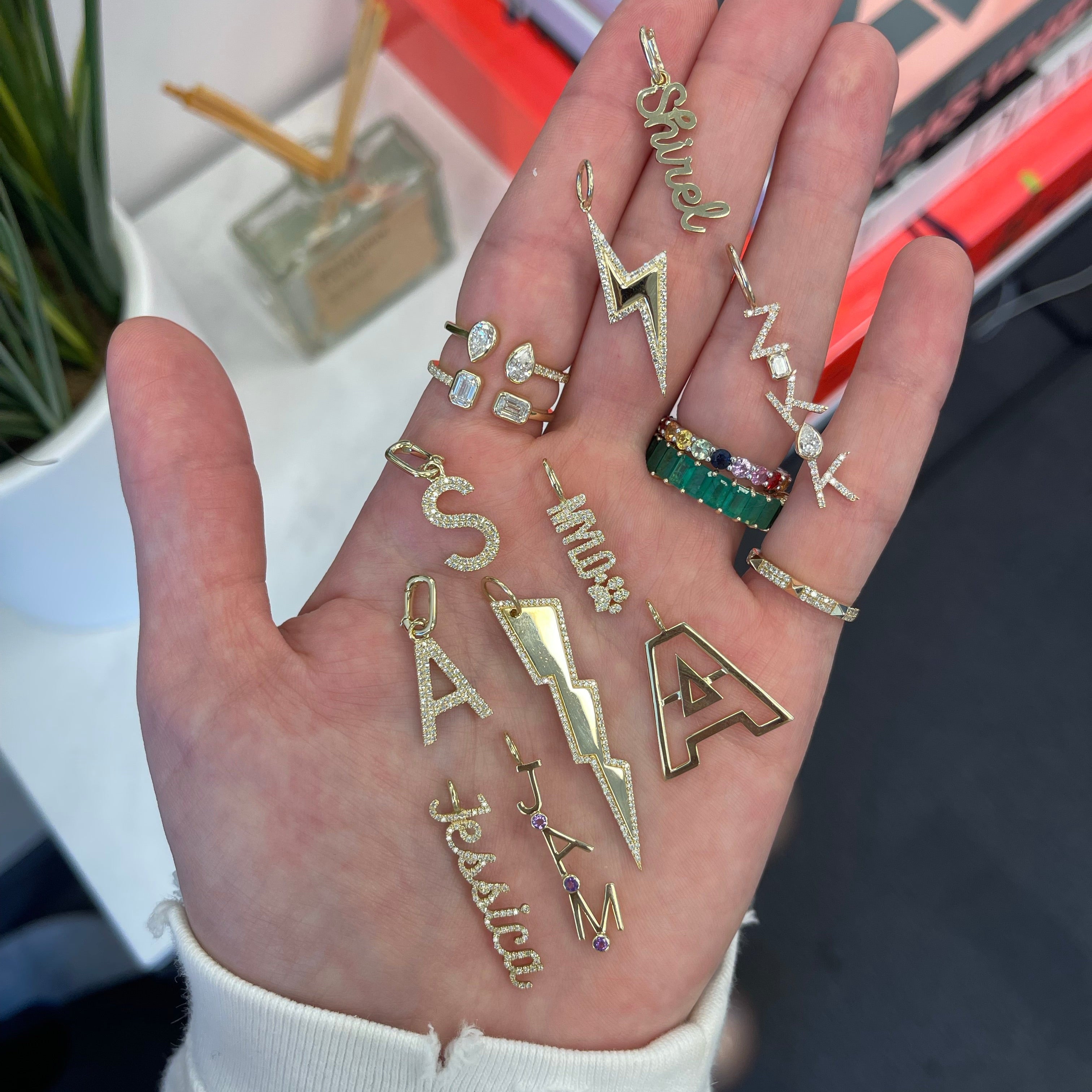 Gold Solid Name Charm