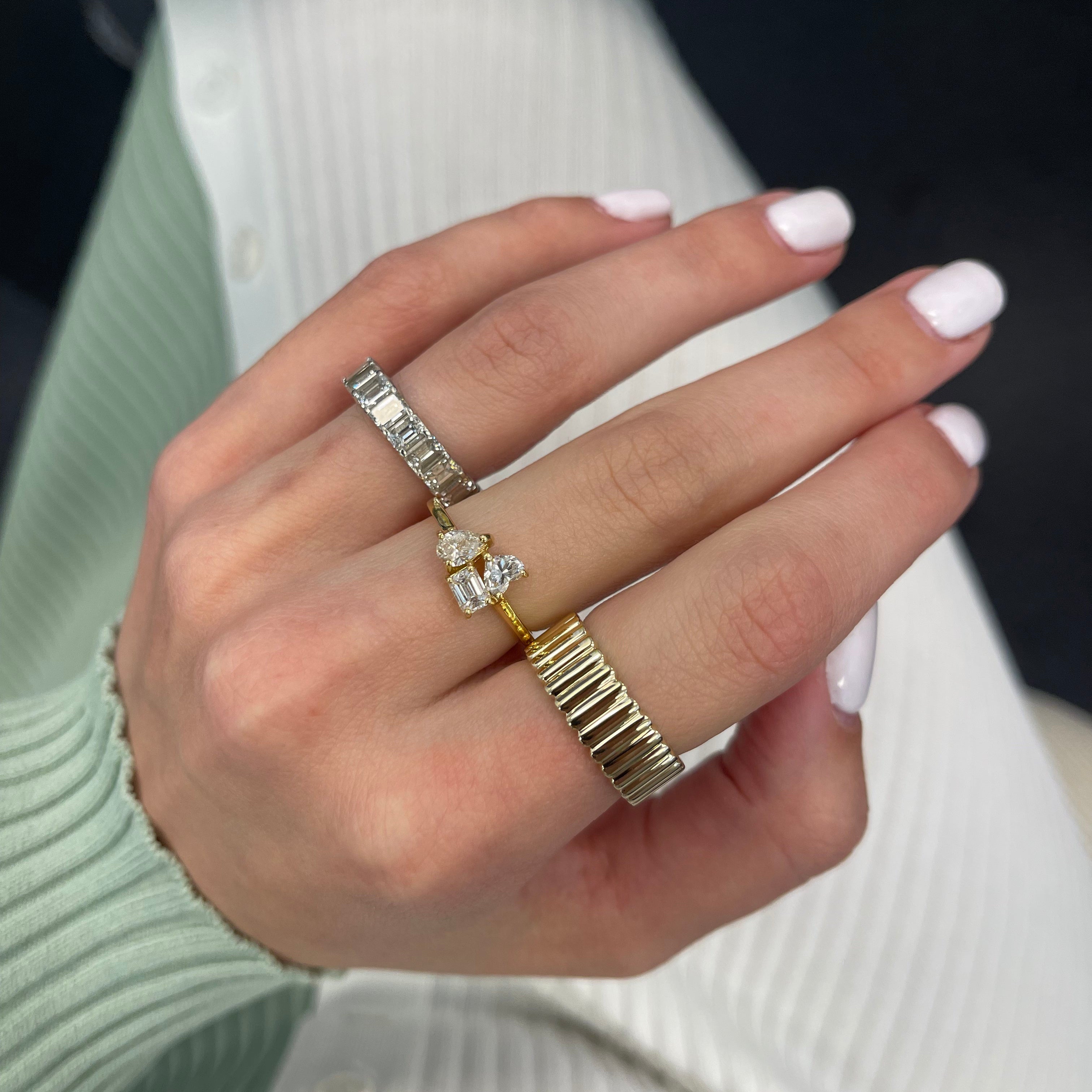 Fluted Golden Ring
