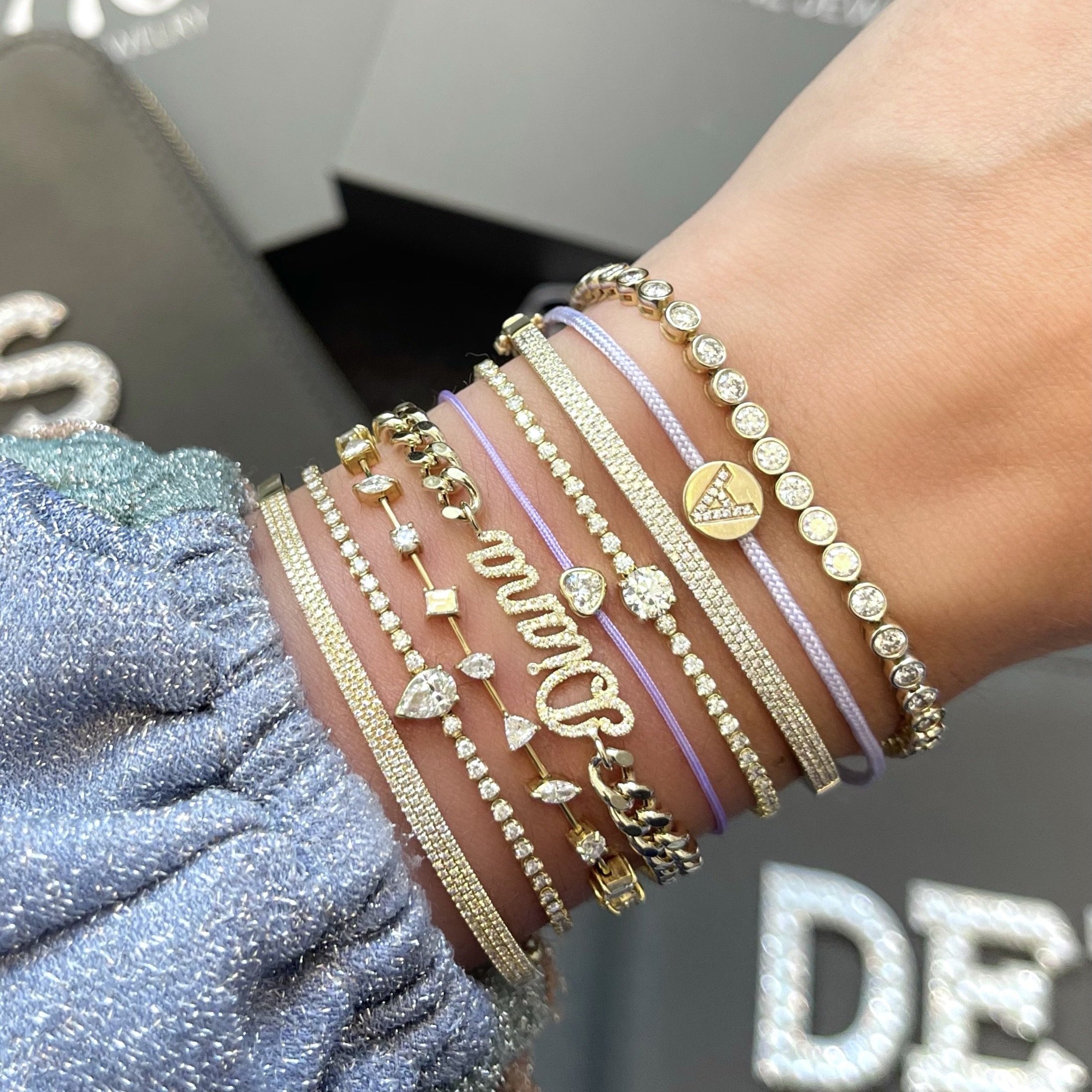 LIMITED EDITION 18k Fancy Heart Diamond Silk Cord Bracelet