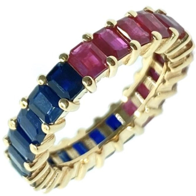 Half/Half Gemstone Eternity Band