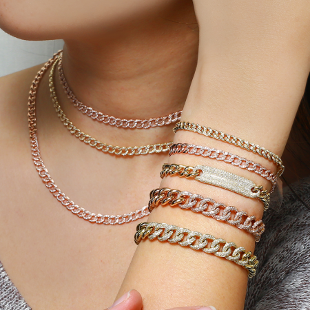Diamond Cuban Chain Link Choker 770 Fine Jewelry